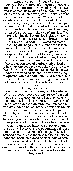 acrasensor privacy