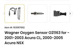 Kf463yj Walker Wagner O21163 Oxygen Sensor For 2000-2005 Acura Nsx 3.0l V6 2001 2002 2003 2004